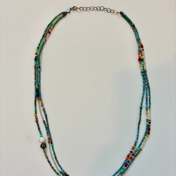 Maison Bettina Duncan Multi-strand crystal bead and African bead necklace - Picture 2 of 7